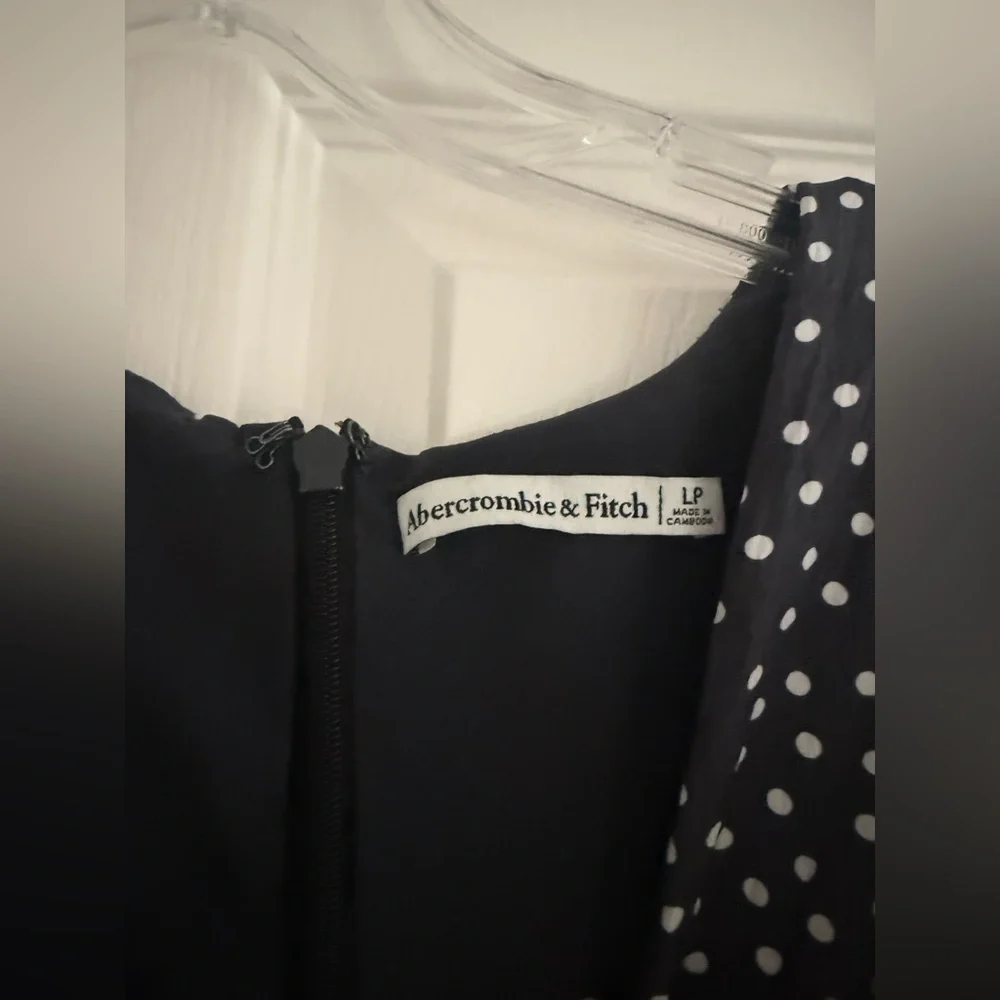 Abercrombie & Fitch Black Maxi Dress with White Polka Dots